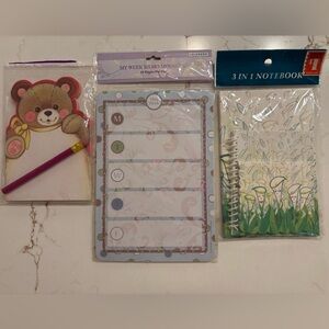 Vintage Notebook Set Dollar General Teddy Bear Pencil Mousepad stationary
